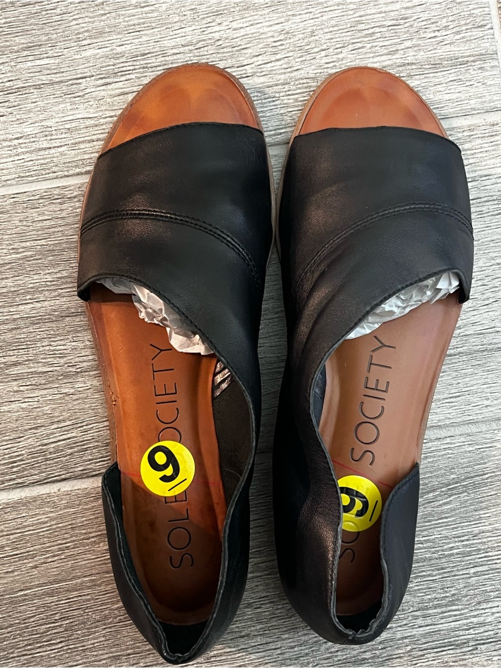 Sole Society Black Open-Toe D’ Orsay Leather Sandals - Picture 4 of 4